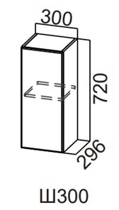 Распашной кухонный шкаф Модерн New, Ш300/720, МДФ в Пензе