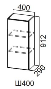 Навесной кухонный шкаф Модерн New, Ш400/912, МДФ в Пензе