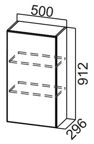 Навесной кухонный шкаф Стайл, Ш500/912, МДФ в Пензе