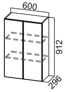Распашной кухонный шкаф Стайл, Ш600/912, МДФ в Пензе
