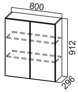 Шкаф навесной на кухню Стайл, Ш800/912, МДФ в Пензе
