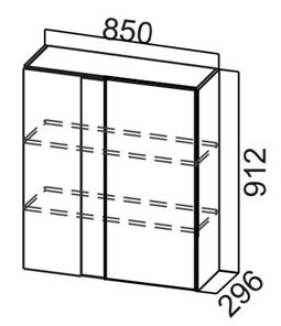 Угловой шкаф на кухню Стайл, Ш850у/912, МДФ в Пензе