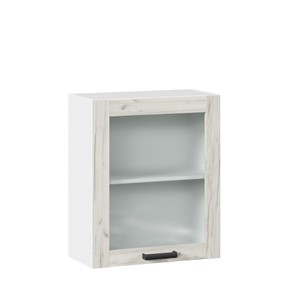 Кухонный шкаф 600 со стеклом Винченца ЛД 234.350.000.031, Белый/Дуб Крафт белый в Пензе