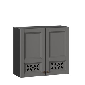 Навесной кухонный шкаф Амели-3 800 ЛД 299.360.000.035, Черный/Оникс серый в Пензе