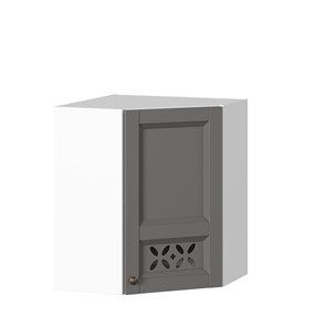 Навесной кухонный шкаф Амели-3 угловой 600 ЛД 299.610.000.055, Белый/Оникс серый в Пензе
