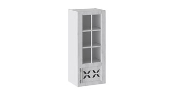 Навесной кухонный шкаф Прованс (Белый глянец/Санторини светлый) cо стеклом правый В_96-40_1ДРДс(R) в Пензе