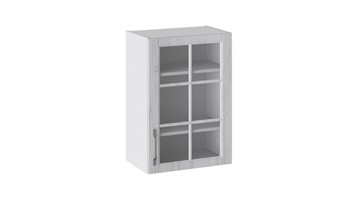 Навесной шкаф Прованс (Белый глянец/Санторини светлый) со стеклом В_72-50_1ДРс в Пензе
