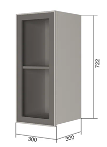 Кухонный навесной шкаф В7 30, Стекло/Антрацит в Пензе