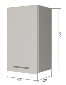 Навесной кухонный шкаф В7 40, Сатин/Белый в Пензе