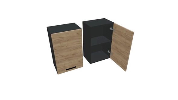 Кухонный навесной шкаф В7 45, Дуб крафт/Антрацит в Пензе - изображение