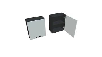 Навесной кухонный шкаф В7 60, Белое гладкое Ламарти/Антрацит в Пензе