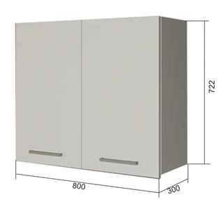 Настенный шкаф В7 80, Серый/Антрацит в Пензе