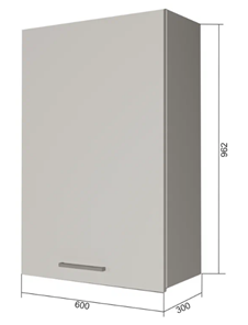 Навесной кухонный шкаф В9 60, МДФ Черный матовый/Антрацит в Пензе