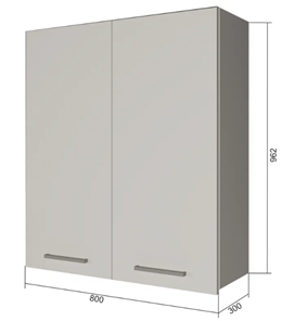 Навесной кухонный шкаф В9 80, МДФ Океания/Белый в Пензе