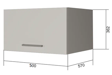 Шкаф навесной ВГ50Г, Белое гладкое Ламарти/Антрацит в Пензе