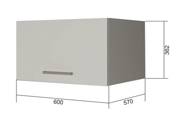 Навесной кухонный шкаф ВГ60Г, Белое гладкое Ламарти/Антрацит в Пензе