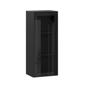 Кухонный шкаф высокий со стеклом 400 Индиго ЛД 298.420.000.068, Чёрный/Чёрный в Пензе