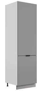 Шкаф-пенал Стоун L600 под холодильник (2 дв.гл.) (белый/оникс софттач) в Пензе