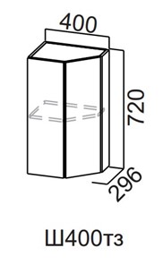 Торцевой кухонный шкаф закрытый Модерн New, Ш400тз/720, МДФ в Пензе