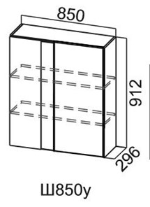 Настенный шкаф Модус, Ш850у/912, цемент светлый в Пензе