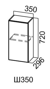Настенный шкаф Модус, Ш350/720, галифакс в Пензе