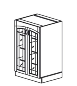 Кухонный шкаф Кантри хозяйственный (буфет со стеклом) 1320*600*525 мм в Пензе