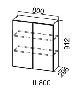 Навесной кухонный шкаф Модус, Ш800/912, цемент светлый в Пензе