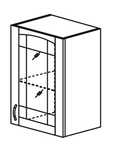 Кухонный шкаф Кантри настенный однодверный с полкой со вставкой из стекла 718*400*320мм в Пензе