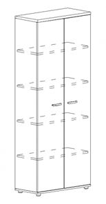 Шкаф для документов закрытый А4, (78x36.4x193) белый премиум А4 9372 БП в Пензе