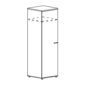 Шкаф для одежды глубокий узкий А4, (60x59x193) белый премиум А4 9312 БП в Пензе