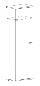 Шкаф для одежды узкий А4, (60x36.4x193) белый премиум А4 9308 БП в Пензе