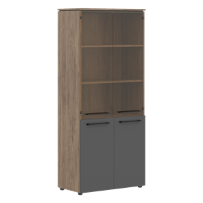 Шкаф высокий комбинированные двери MORRIS TREND Антрацит/Кария Пальмира MHC 85.2 (854х423х1956) в Пензе