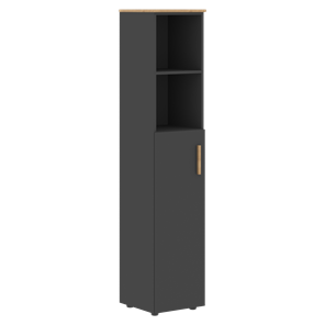 Высокий шкаф с глухой средней дверью  левой FORTA Графит-Дуб Гамильтон  FHC 40.6 (L) (399х404х1965) в Пензе