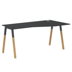 Письменный стол правый FORTA Черный Графит-Черный Графит-Бук FCT 1567  (R) (1580х900(670)х733) в Пензе