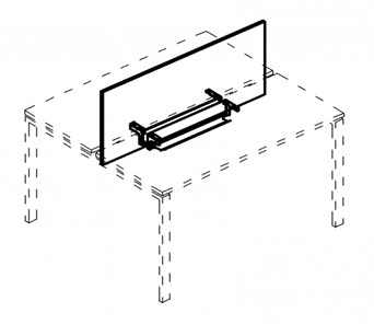 Экран настольный фронтальный для стола 100 с двумя кабель-каналами А4, (105x50x1.8) белый премиум / металлокаркас белый, А4 Б 846 БП в Пензе