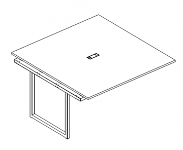Секция стола для переговоров с каркасом QUATTRO А4, (120x124x75) белый премиум / металлокаркас белый, А4 Б4 131-1 БП в Пензе
