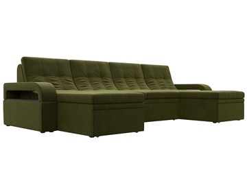 П-образный диван Лига-035 мини, Зеленый (микровельвет) в Пензе