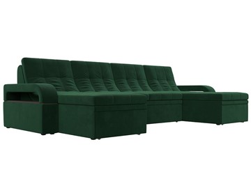 П-образный диван Лига-035 мини, Зеленый (велюр) в Пензе