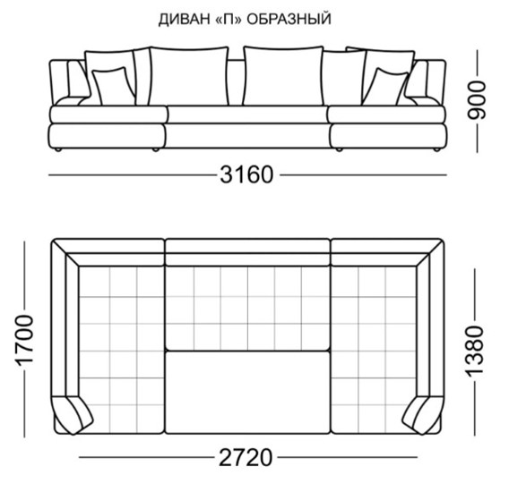 П-образный диван Бруно Элита 50 Б в Пензе - изображение 6