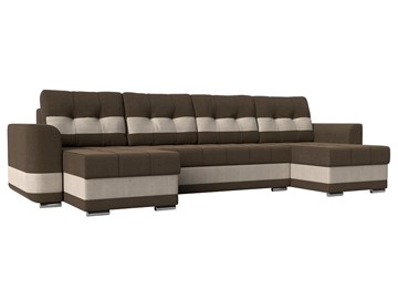 П-образный диван Честер, коричневый/бежевый (рогожка) в Пензе