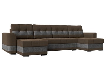 П-образный диван Честер, Коричневый/серый (рогожка) в Пензе