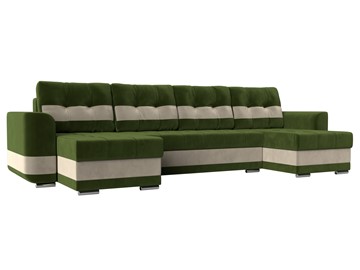 П-образный диван Честер, Зеленый/бежевый (вельвет) в Пензе