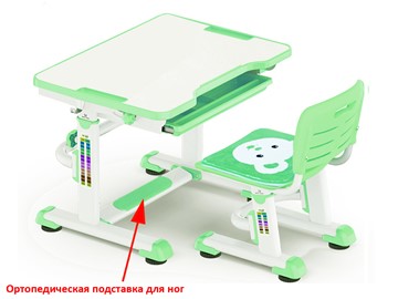 Растущая парта + стул Mealux BD-08 Teddy, green, зеленая в Пензе