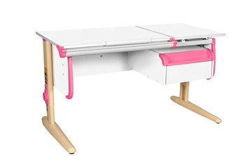 Детский стол-трансформер 1/75-40 (СУТ.25) + Tumba 1 Белый/Бежевый/розовый в Пензе