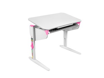 Детский стол-трансформер 5/100 (СУТ. 46) Белый/Белый/Розовый с лотком в Пензе