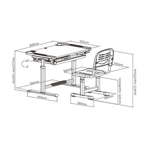 Растущая парта + стул Littonia Grey FUNDESK (c лампой и подставкой) в Пензе - предосмотр 8