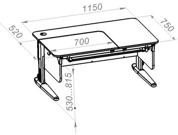 Растущий стол L/70-45 (СУТ 62) с лотком, белый/белый/лайм в Пензе - предосмотр 1