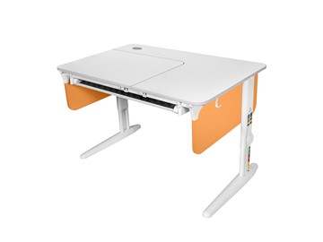 Детский стол-трансформер L/70-45 (СУТ 62) с лотком, белый/белый/оранжевый в Пензе