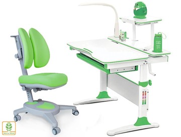 Растущая парта + стул Комплект Mealux EVO Evo-30 Z (арт. Evo-30 Z + Y-115 KZ), серый, зеленый в Пензе
