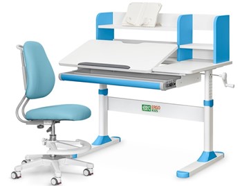 Растущее кресло и растущий стол ErgoKids TH-330 W/BL + ErgoKids Y-507 KBL в Пензе